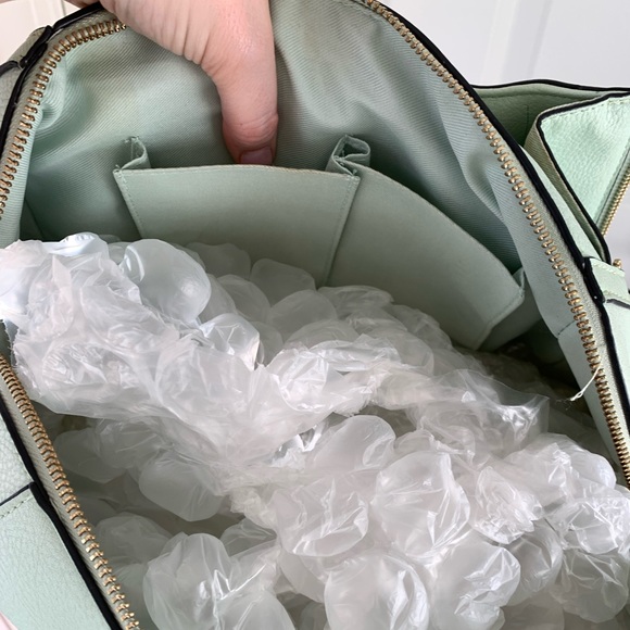 Merona Mint Green Blue Shoulder Handbag Crossbody Gold Zip Women’s Purse Target - Picture 11 of 14